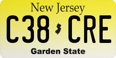 NJ license plate C38CRE