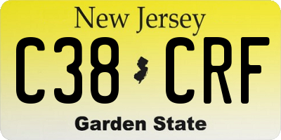 NJ license plate C38CRF