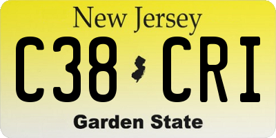 NJ license plate C38CRI