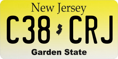 NJ license plate C38CRJ