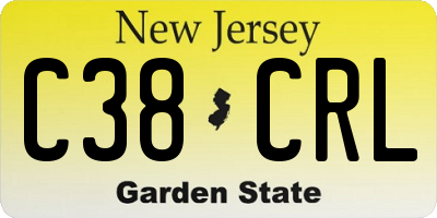 NJ license plate C38CRL