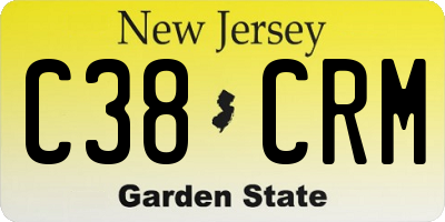 NJ license plate C38CRM