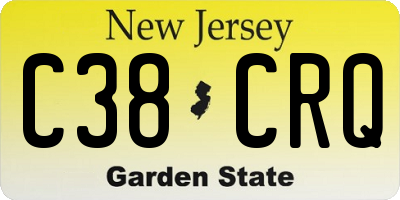 NJ license plate C38CRQ