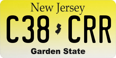 NJ license plate C38CRR