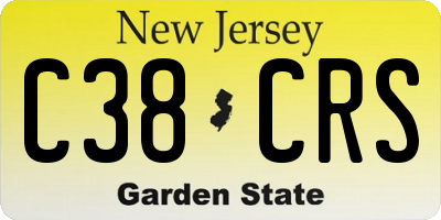 NJ license plate C38CRS