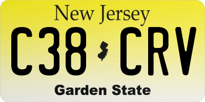 NJ license plate C38CRV