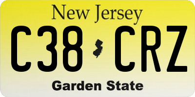 NJ license plate C38CRZ