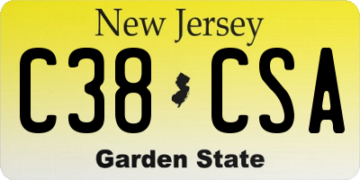 NJ license plate C38CSA