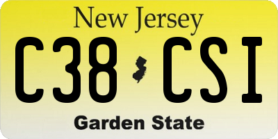 NJ license plate C38CSI