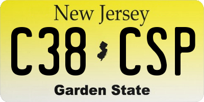 NJ license plate C38CSP