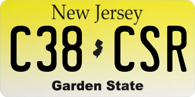 NJ license plate C38CSR