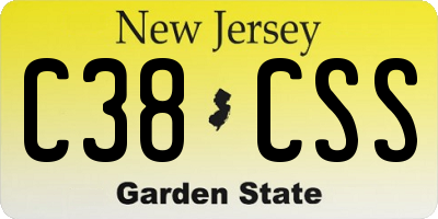 NJ license plate C38CSS