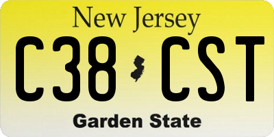 NJ license plate C38CST
