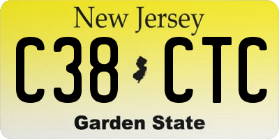 NJ license plate C38CTC