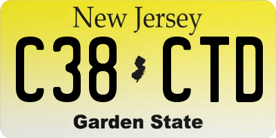 NJ license plate C38CTD