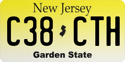 NJ license plate C38CTH