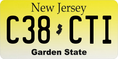 NJ license plate C38CTI
