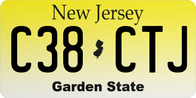 NJ license plate C38CTJ
