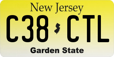 NJ license plate C38CTL