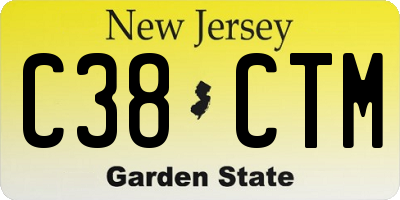 NJ license plate C38CTM