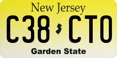 NJ license plate C38CTO