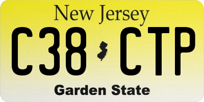 NJ license plate C38CTP
