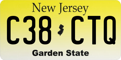 NJ license plate C38CTQ