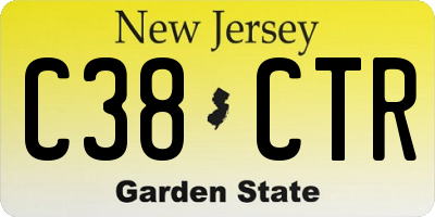 NJ license plate C38CTR