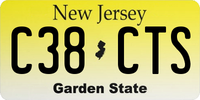 NJ license plate C38CTS