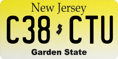 NJ license plate C38CTU