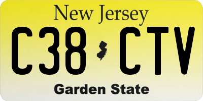 NJ license plate C38CTV