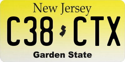 NJ license plate C38CTX