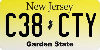 NJ license plate C38CTY