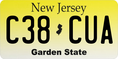 NJ license plate C38CUA