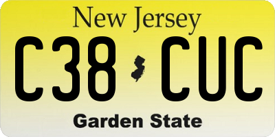 NJ license plate C38CUC