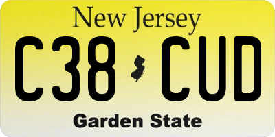 NJ license plate C38CUD