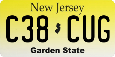 NJ license plate C38CUG
