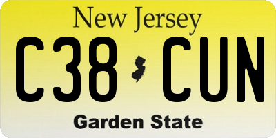 NJ license plate C38CUN