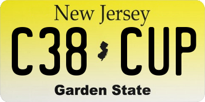 NJ license plate C38CUP