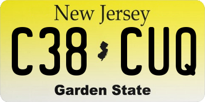NJ license plate C38CUQ