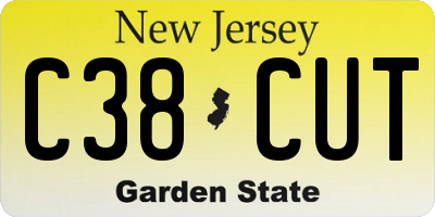 NJ license plate C38CUT