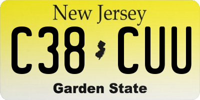 NJ license plate C38CUU