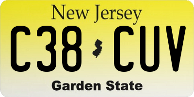 NJ license plate C38CUV