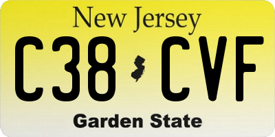 NJ license plate C38CVF