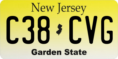 NJ license plate C38CVG