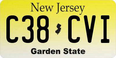 NJ license plate C38CVI