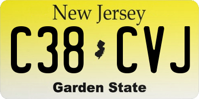 NJ license plate C38CVJ