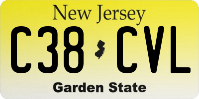 NJ license plate C38CVL