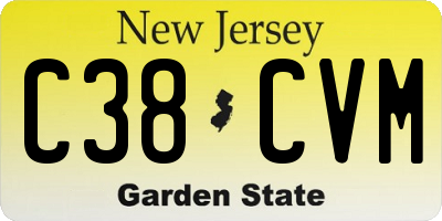 NJ license plate C38CVM