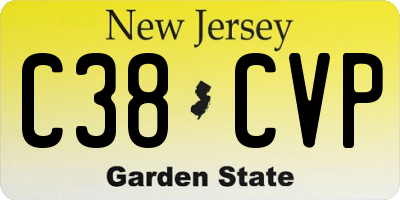 NJ license plate C38CVP